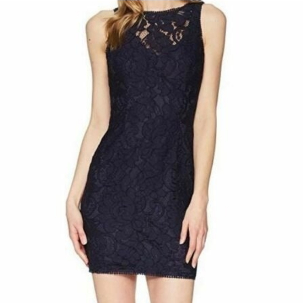 Adrianna papell navy lace short dress